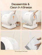 MeoWant Self Cleaning Cat Litter Tray, Integrated Safety Protection Automatic Cat Litter Tray for Multiple Cats, Extra Large/Odor Removal/APP Control Smart Robot Tray with Mat & Liner